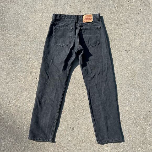 Ladies 90s Levi’s 555 black guys fit straight leg jeans 13 JR M Vintage - Picture 4 of 7
